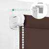 Close-up of a roller blind mounting bracket and mechanism, with an inset showing a measurement detail. Produktbild-Vorschau