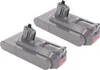 Two gray vacuum cleaner batteries with red accents are shown against a white background. Náhled obrázku produktu
