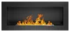 A modern black bioethanol fireplace with flames. Produktbild-Vorschau