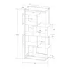 Technical drawing of a bookshelf with dimensions indicated. Podgląd zdjęcia produktu