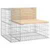 Gartenbank aus Gabionen 92x71x65,5 cm Massivholz Kiefer Produktbild-Vorschau 1