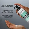 A hand holding a bottle of Redken Hydrating Curl Cream, with text highlighting product benefits. Voir les images du produit