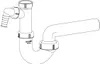 Dallmer Röhren-Siphon 100/1 m 1 Waschgeräte-Anschluss 11/2 Podgląd zdjęcia produktu 8