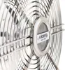 Close-up view of a silver metal fan grille with the brand logo in the center. Produktbild-Vorschau