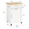A diagram of a kitchen cart with dimensions indicated by lines and measurements. Produktbild-Vorschau