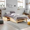 Homestyle4u drevená posteľ z paliet 90x200 s lamelovým Náhľad obrázku produktu 1