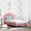 vidaXL Kinderbettgestell mit Kopfteil Rosa 70 x 140 cm Samt Produktbild-Vorschau 2