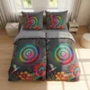 A bed with colorful bedding and pillows. Produktbild-Vorschau