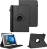A black tablet case is shown in multiple configurations against a white background. Produktbild-Vorschau