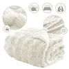 Weiß Kuscheldecke Plüsch Sofa Decke Super Soft Wohndecke Produktbild-Vorschau 1