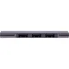 A close-up, straight-on view of a gray USB hub with multiple ports. Produktbild-Vorschau