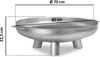 A diagram showing the dimensions of a silver fire pit. Anteprima dell’immagine prodotto