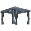 A gray gazebo with curtains and LED lights. Produktbild-Vorschau