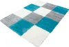 Teppich Wohnzimmer Hochflor Kariert Design Langflor Shaggy Produktbild-Vorschau 2