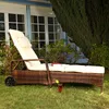Sonnenliege braun Polyrattan Gartenlounge Liegestuhl Relax Produktbild-Vorschau 2