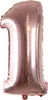 Zahl Luftballon XL 75CM Nummer Folienballon Rose 1 Produktbild-Vorschau 1