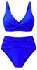 High Waist Bikini Damen - Bauchweg - Zweiteiler Blau - Produktbild-Vorschau 3