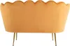 Muschelförmiges 2-Sitzer-Sofa aus senfgelbem Velours Produktbild-Vorschau 4