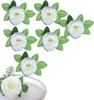 Set 6 cremefarbene Rosen Hochzeitsdeko künstlich für Auto Produktbild-Vorschau 1