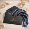 Seidenschal Damen 100% Seide Blau Paisley Schal groß Produktbild-Vorschau 4