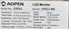 A label with product specifications for an AOPEN LCD Monitor. Produktbild-Vorschau
