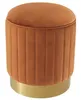 Casa Padrino Hocker Orange / Messing Ø 40 x H. 45 cm - Produktbild-Vorschau 2