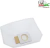 A white vacuum cleaner dust bag with a tan cardboard insert and a circular opening, placed on a white background. A logo for 'MisterVac' is in the top right corner. Produktbild-Vorschau