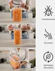 A collage showing a person demonstrating how to use a food storage container, with icons and text highlighting product features. Anteprima dell’immagine prodotto