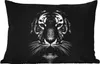 MuchoWow® Outdoor Kissen - Tiger - Tiere - Schwarz - Weiß - Produktbild-Vorschau 1