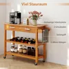 COSTWAY Carrello da cucina in legno, mobile da cucina con Anteprima dell’immagine prodotto 4