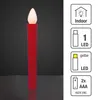 Hellum LED Kerze flammenlos 17,5 cm rot stehendes Gelblicht Produktbild-Vorschau 5