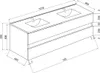 A technical drawing of a double vanity unit with dimensions indicated. Anteprima dell’immagine prodotto
