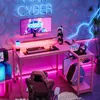 L-vormige bureau met stalen frame en hoofdtelefoonhouder Productafbeelding-voorbeeld 5
