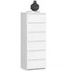 A white chest of drawers with a decorative vase on top. Produktbild-Vorschau