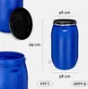 Fût en plastique Garronda 220 L à large goulot avec Voir les images du produit 3