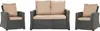 Gartenkissen Set für Polyrattan Beige – Sitzkissen 110x50 Produktbild-Vorschau 1