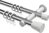 Interdeco Gardinenstange / Vorhangstange Chrom / Weiß, Typ Produktbild-Vorschau 1