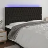vidaXL LED Kopfteil Schwarz 180x7x118/128 cm Stoff -  Kopf- Produktbild-Vorschau 2