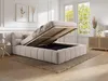 Bett mit Kommode 160 x 200 cm - Stoff - Hellgrau + Matratze Produktbild-Vorschau 6