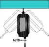 Diagram showing a hose reel with dashed lines indicating its movement range. Produktbild-Vorschau
