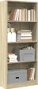 A tall, narrow bookshelf filled with books and storage boxes. Anteprima dell’immagine prodotto