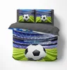 A bedding set with a football stadium and football design. Produktbild-Vorschau