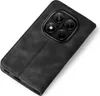A black flip case for a smartphone is shown diagonally on a white background. Produktbild-Vorschau