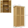 Outsunny Gartenschrank Holz Geräteschuppen 4 Fächer mit Produktbild-Vorschau 3