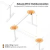 Diagram illustrating the stability and load-bearing capacity of a white adjustable desk frame. Produktbild-Vorschau