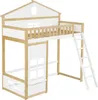 Sweiko Lit superposé, Lit de maison, avec escalier, avec Voir les images du produit 19