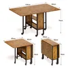 BEALIFE Klappbarer Esstisch 130x80x74 cm mit Rollen & Produktbild-Vorschau 2