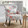 Ohrensessel Bunt, Vintage Sessel Wohnzimmer mit Holzbeinen Produktbild-Vorschau 2