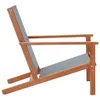 Garten-Loungestuhl Grau Eukalyptus Massivholz und Textilene Produktbild-Vorschau 3