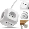 Prodlužovací kabel - kostka 1,9 m / 4 zásuvky / bílý / PVC / s USB / 1 mm2 Náhled obrázku produktu